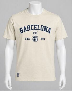 Broman FC Barcelona Since 1899 Mens 2XL Khaki Graphic T Shirt NEW